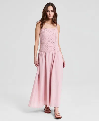 And Now This Women's Embroidered Maxi Dress, Macy's Exclusive In Pink