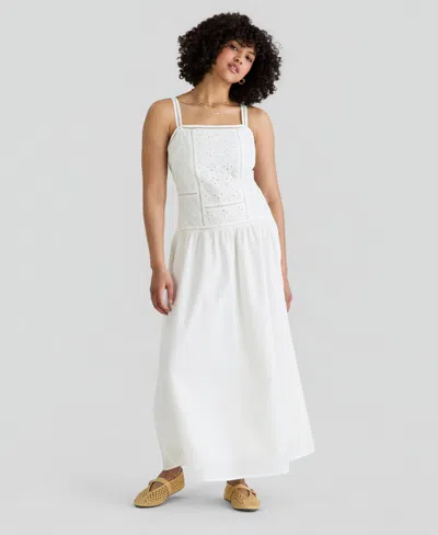 And Now This Women's Embroidered Maxi Dress, Macy's Exclusive In White