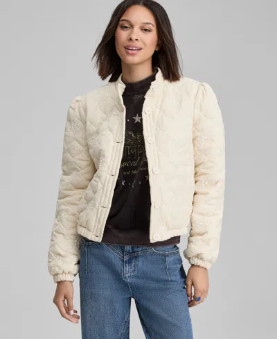And Now This Women's Embroidered Quilted Jacket, Macy's Exclusive In Neutral