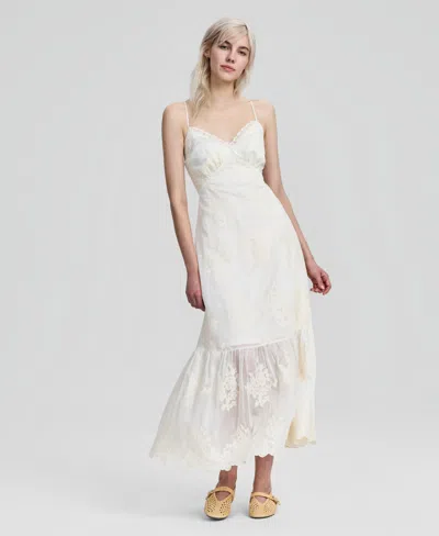 And Now This Women's Embroidered Ruffle-tiered Maxi Dress, Macy's Exclusive In White