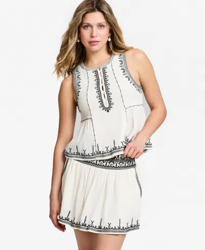 And Now This Now This Womens Embroidered Trim Tank Top Macys Exclusive In White
