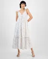 And Now This Women's Empire-waist Crochet-trim Maxi Dress, Regular & Petites, Exclusively At Macy's In Lilac Floral