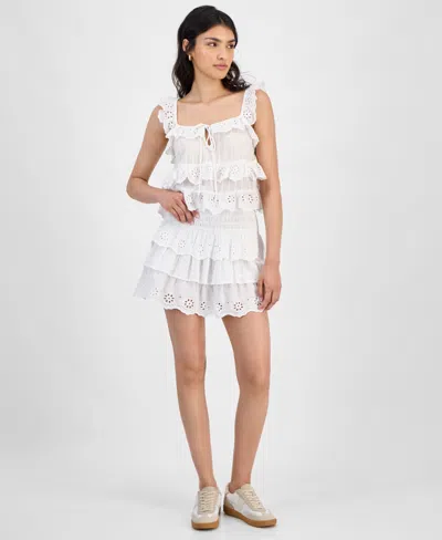 And Now This Women's Eyelet Cotton Tiered Mini Skirt, Exclusively At Macy's