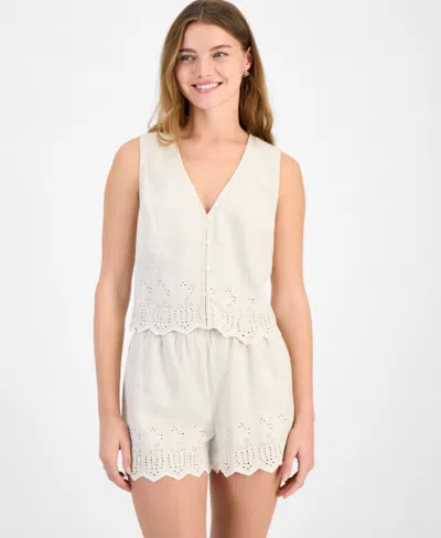 AND NOW THIS WOMEN'S EYELET VEST TOP, EXCLUSIVELY AT MACY'S