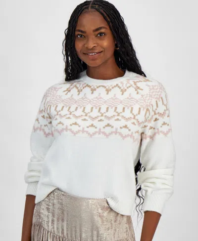 And Now This Women's Fair Isle Crewneck Sweater, Exclusively At Macy's In Cream Fairisle
