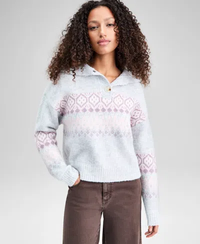 And Now This Women's Fair Isle Pullover Sweater, Macy's Exclusive In Blue