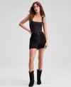 And Now This Women's Faux-suede Belted Shorts, Macy's Exclusive In Black