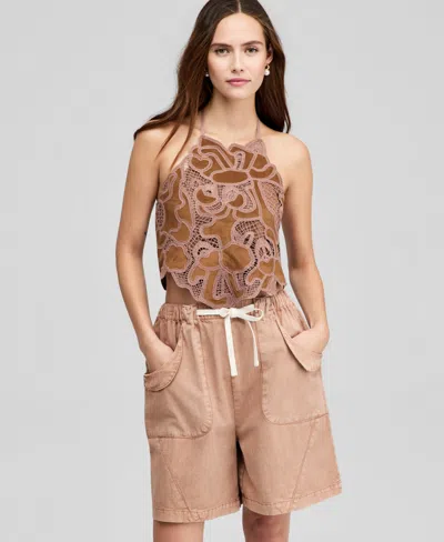 And Now This Women's Faux Suede Halter Top, Macy's Exclusive In Brown
