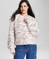 And Now This Women's Flecked-knit Raglan-sleeve Cardigan In Cream Flec