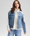 And Now This Women's Fleece Denim Jacket, Macy's Exclusive In Blue