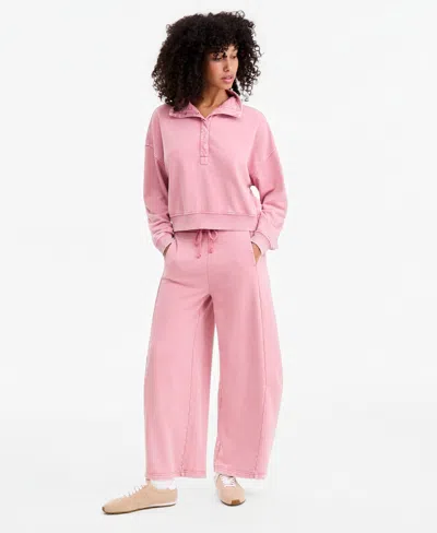 And Now This Women's Fleece High-rise Drawstring Pants, Macy's Exclusive In Camelia Kiss