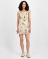 And Now This Women's Floral-print Ruffled Mini Dress, Exclusively At Macy's In White