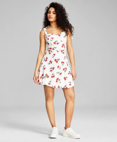 And Now This Women's Floral-print Tie-strap Dress In Palomino F