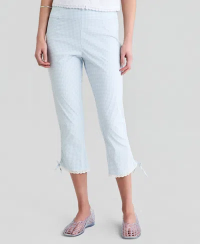 And Now This Women's Gingham Capri Pants, Macy's Exclusive In Blue