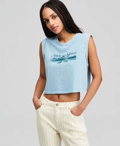 And Now This Women's Graphic-print Muscle Tank Top, Macy's Exclusive In Blue