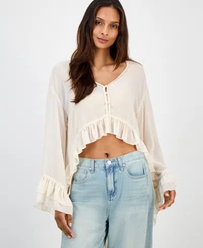 And Now This Women's High-low Ruffle Top, Macy's Exclusive In White