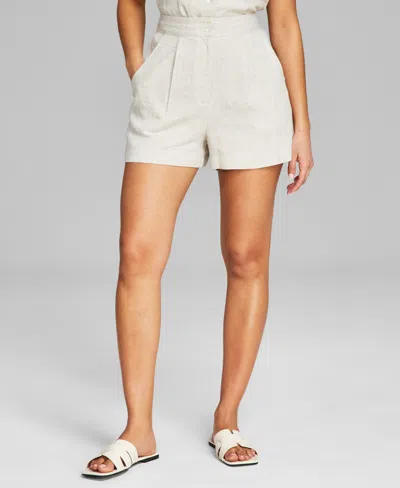 AND NOW THIS WOMEN'S HIGH RISE LINEN BLEND SHORTS, CREATED FOR MACY'S