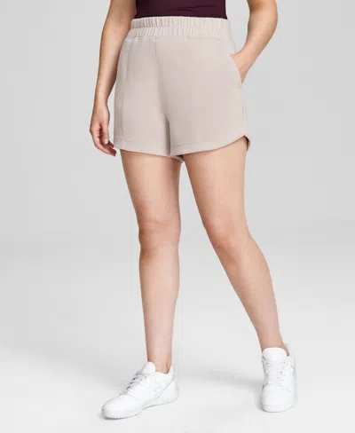 And Now This Women's High Rise Pull-on Scuba Shorts, Created For Macy's In Taupe