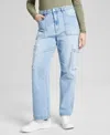 And Now This Women's High Rise Utility Denim Jeans In Blue