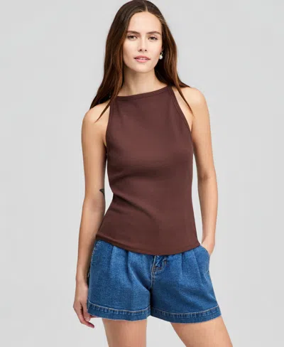 And Now This Women's High-neck Sleeveless Tank Top, Macy's Exclusive In Brown