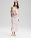 And Now This Women's Lace Bow-inset Slip Skirt, Macy's Exclusive In Neutral