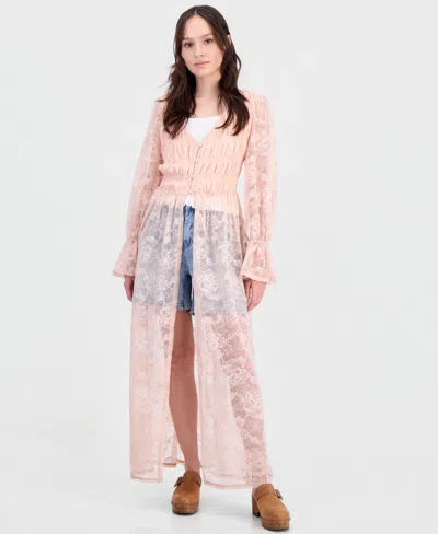 And Now This Women's Lace Duster Jacket, Macy's Exclusive In Pink