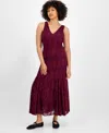 And Now This Women's Lace Godet-hem Maxi Dress, Macy's Exclusive In Burgundy
