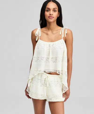 And Now This Women's Lace High-low Top, Macy's Exclusive In White