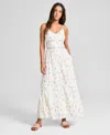 And Now This Women's Lace-inset Fit & Flare Maxi Dress, Exclusively At Macy's