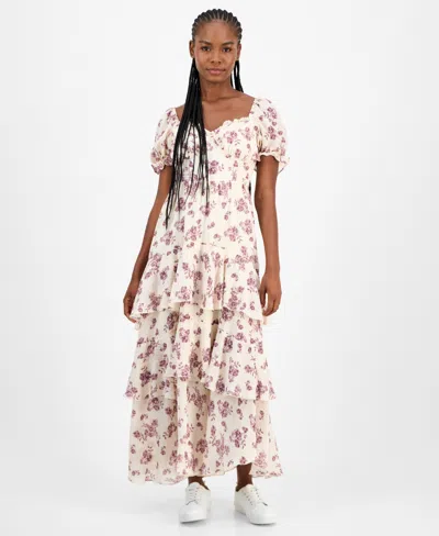 And Now This Women's Lace-trim Babydoll Maxi Dress, Macy's Exclusive In White