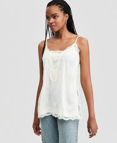 And Now This Women's Lace Trim Long Cami, Macy's Exclusive In White