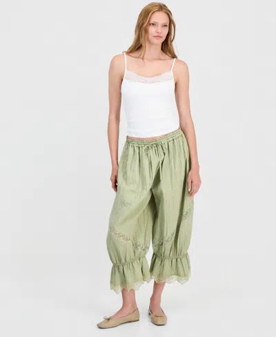And Now This Women's Lace-trim Balloon Pants, Macy's Exclusive In Gray