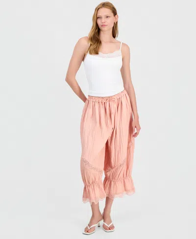 And Now This Women's Lace-trim Balloon Pants, Macy's Exclusive In Pink