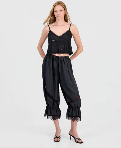 And Now This Women's Lace-trim Balloon Pants, Macy's Exclusive In Blue