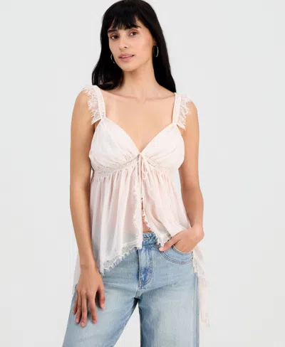 And Now This Women's Lace-trim Handkerchief-hem Tank Top, Macy's Exclusive In White