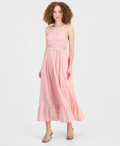 And Now This Women's Lace-trim Tank Maxi Dress, Macy's Exclusive In Pink