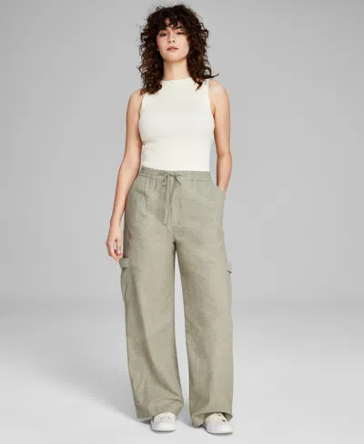And Now This Women's Linen Blend Cargo Pants, Created For