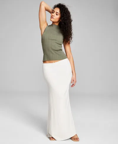 And Now This Women's Linen-blend Maxi Skirt, Created For Macy's In Tan