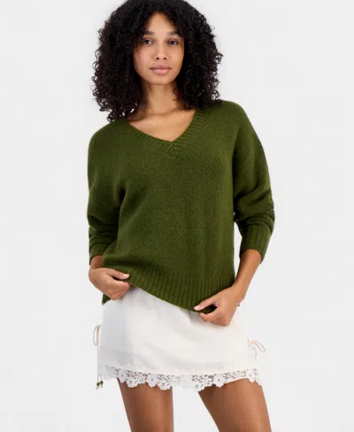 And Now This Women's Marled Long-sleeve V-neck Pullover, Macy's Exclusive In Animal Print