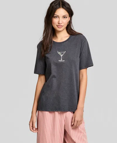 And Now This Women's Martini Graphic T-shirt, Macy's Exclusive In Black