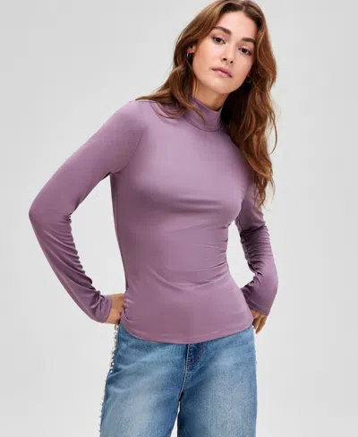 And Now This Women's Mock-neck Jersey Long-sleeve Top, Macy's Exclusive In Purple