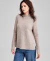 And Now This Women's Mock-neck Long-sleeve Sweater, Macy's Exclusive In Gray