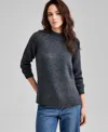 And Now This Women's Mock-neck Long-sleeve Sweater, Macy's Exclusive In Gray