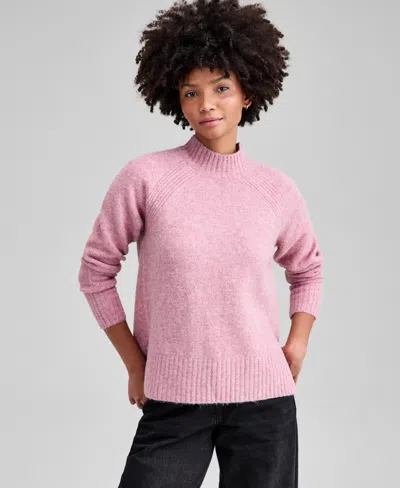 And Now This Women's Mock-neck Long-sleeve Sweater, Macy's Exclusive In Pink