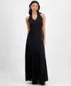 And Now This Women's Pintuck-pleat Halter Maxi Dress, Exclusively At Macy's In Black