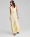 And Now This Women's Pintuck-pleat Halter Maxi Dress, Exclusively At Macy's In Yellow