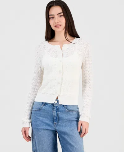 And Now This Women's Pointelle Cardigan, Macy's Exclusive In White
