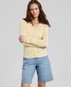 And Now This Women's Pointelle Cardigan, Macy's Exclusive In Yellow