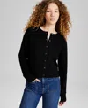 And Now This Women's Pointelle Knit Button Front Cardigan, Created For Macy's In Calla Lily