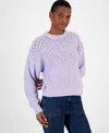 And Now This Women's Pointelle Knit Crewneck Sweater, Created For Macy's In Calla Lily